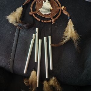 Handmade Dreamcatcher Wind Chime with Feathers